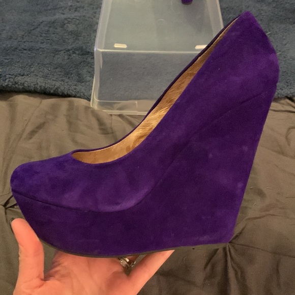 Aldo purple suede platform wedges - Picture 10 of 11